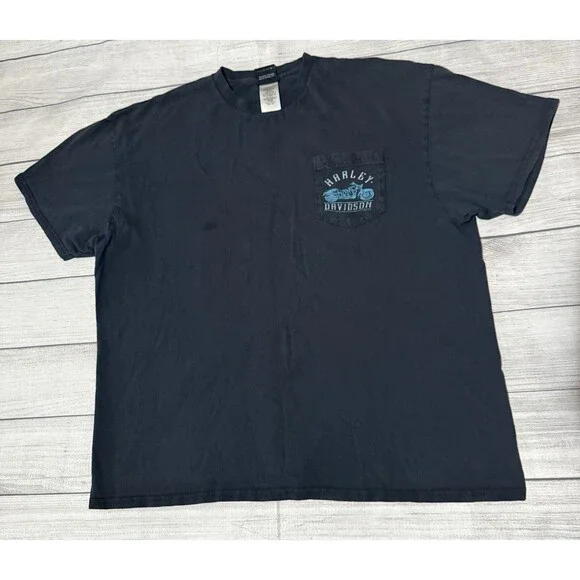 Harley-Davidson Black Jack Florence SC Pocket T-Shirt Size XXL 2XL Defect 2017 - Picture 2 of 7